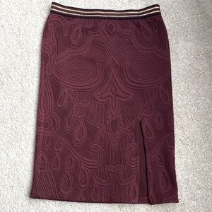 Anthropologie Maeve Maroon slit pencil skirt